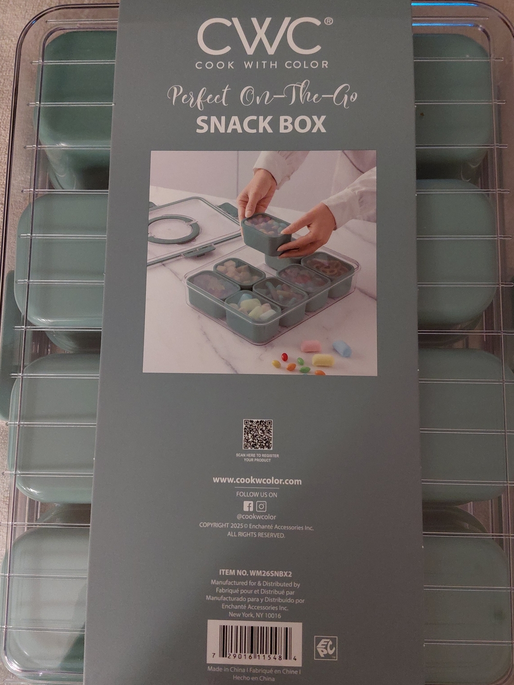 Snack Box CWC Cook With Color 8 Individual Compartments With Lids 2-pack - Picture 6 of 11